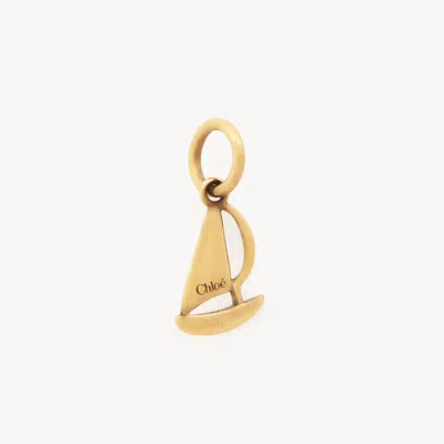 Chloé Alphabet Boat Charm In Brass Gold Size Onesize 100% Brass