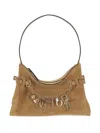 Chloé Charm-embellished Suede Shoulder Bag In Brown