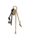 Chloé Chain Keyrings With Padlock Pineapple Banana Eiffel Tower In Gold