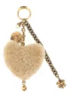 Chloé Two-tone Shearling And Metal Charm