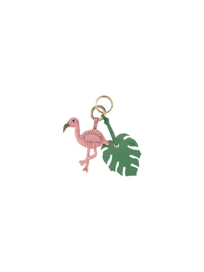 Chloé Charm Keychain "symbols Flamingo" In Pink