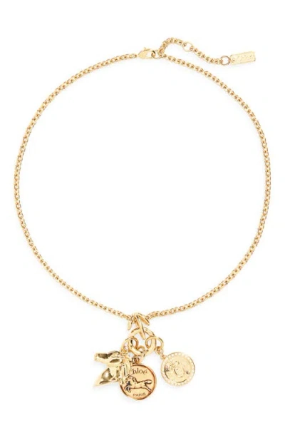 Chloé Charm Necklace In Gold