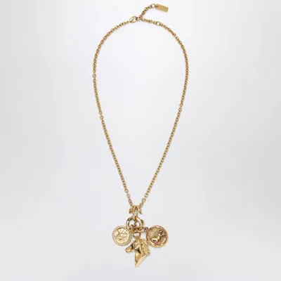 Chloé Charm Necklace In Vintage Gold