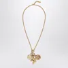 Chloé Charm Necklace In Vintage Gold