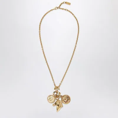 Chloé Charm Necklace In Vintage Gold