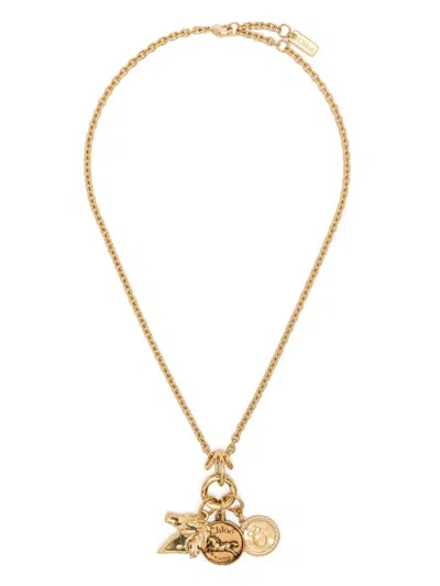 Chloé Charm Pendant Necklace In Gold