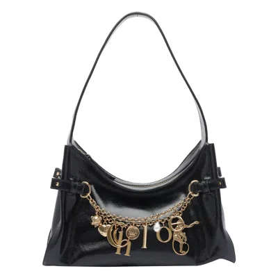 Chloé Chloe Charm Shoulder Bag In Black