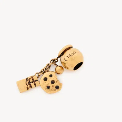 Chloé Charm Sphère Cookie Et Chocolat Pour Bracelet Bag En Laiton In Brown