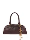 Chloé Charm Strap Tote Bag In Brown