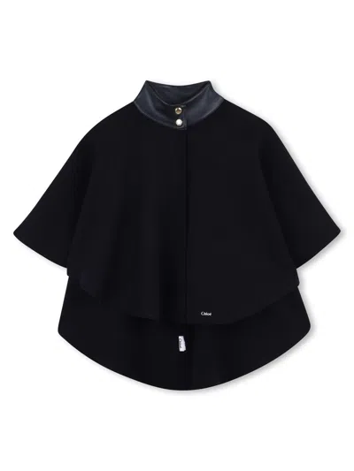 Chloé Charming Kids' Cloak For Fall 2025 In Black