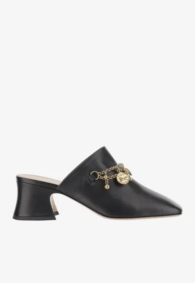 Chloé Charms 55 Leather Mules In Black