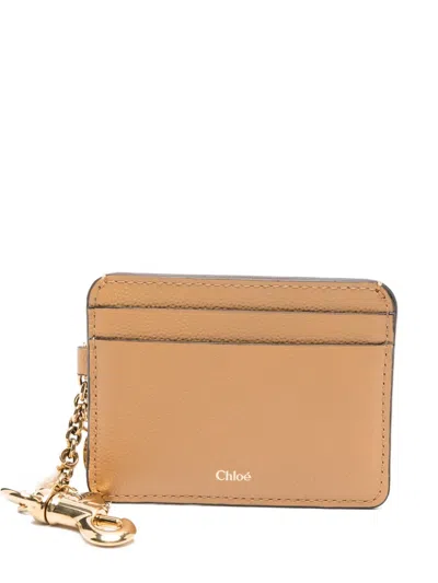 Chloé Charms Card Holder In Brown
