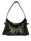 Chloé Leather Shoulder Bag Adorned With Charms In Black
