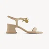 Chloé Charms Heeled Sandal Pink Size 8 100% Calf-skin Leather