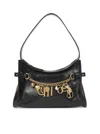 Chloé Charms Hobo Bag In Shiny Leather In Black