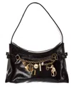 Chloé Leather Shoulder Bag Adorned With Charms In Black