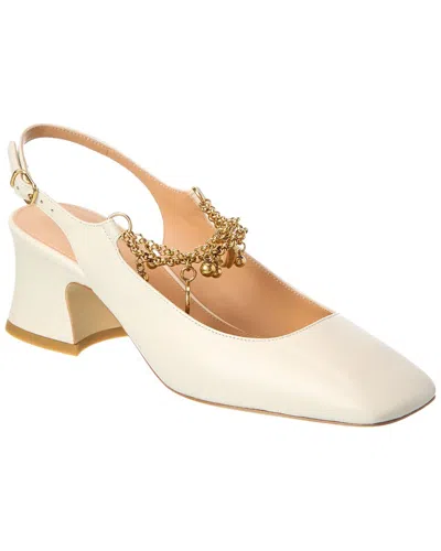 Chloé Charms Leather Pump In White