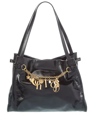 Chloé Charms Leather Tote In Black