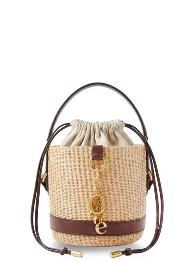 Chloé Charms Natural Fibers Bucket Bag