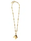 Chloé Chain Link Necklace And Horse Head Pendant In Gold