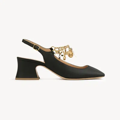 Chloé Charms Pump Black Size 10.5 100% Calf-skin Leather