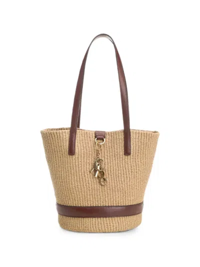 Chloé Chloe Charms Raffia And Leather Tote Bag In Brown