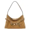 Chloé Womens Gold Khaki Charms Suede Hobo Bag In Brown