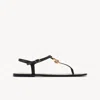 Chloé Charms Sandal Black Size 7 100% Calf-skin Leather In Black