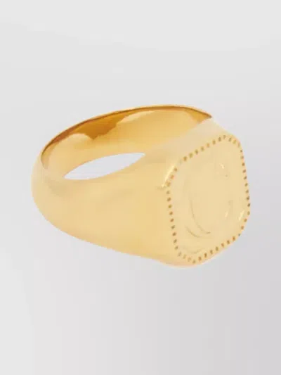 Chloé Charms Signet Ring Lace Detail In Gold