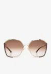 Chloé Charms Square Sunglasses In Brown