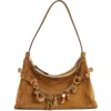 Chloé Charms Suede Hobo Bag In Brown