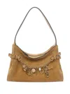 Chloé Womens Gold Khaki Charms Suede Hobo Bag In Brown