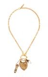 Chloé Château Treasures Brass And Pearl Necklace In Gold
