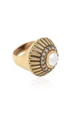 Chloé Château Treasures Brass And Pearl Ring In Gold