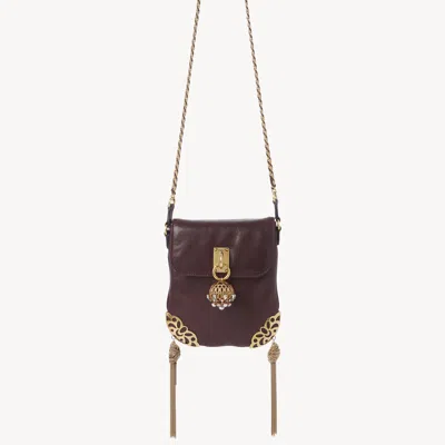 Chloé Château Treasures Chain Flap Bag In Grained Leather Red Size Onesize 100% Bubalus Bubalis, Farmed, C In Brown