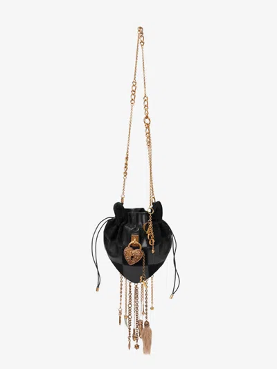 Chloé Château Treasures Leather And Suede Crossbody Bag In Black