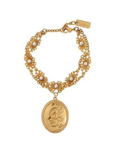 Chloé Château Treasures Medallion-pendant Bracelet In Gold