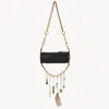 Chloé Château Treasures Shoulder Bag In Grained Leather Black Size Onesize 100% Bubalus Bubalis, Farmed, C In Black