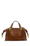 Chloé Small Paraty 24 Bag In Shiny Brown Leather In Claybrown
