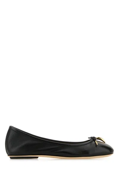 Chloé Chloe Iris Leather Ballerina Flat In Black