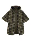 Chloé Check-patterned Hooded Cape In Black