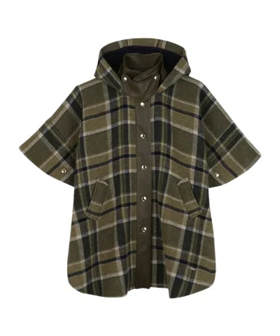 CHLOÉ CHECK-PATTERNED HOODED CAPE