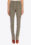 Chloé Check Print Tapered Pants In Beige