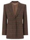 Chloé Chloe Women Checked Wool Tailored Jacket In Brown