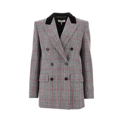 CHLOÉ CHECK WOOL DOUBLE-BREASTED JACKET