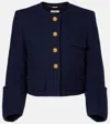 Chloé Chloe Printed Wool Blend Body Blazer In Blue
