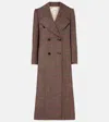Chloé Checked Double-breasted Virgin Wool Coat In Brown