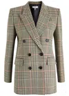 Chloé Prince Of Wales Wool Double-breasted Blazer In Multicoloured 1