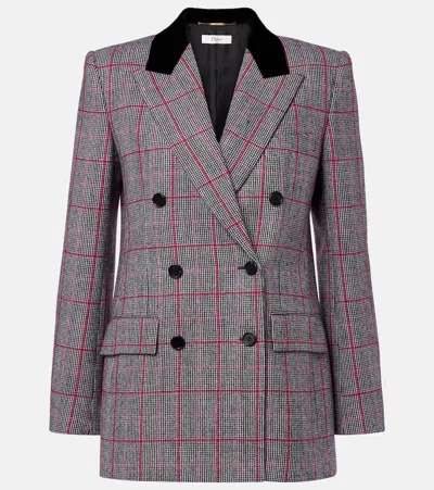 CHLOÉ CHLOÉ CHECKED DOUBLE-BREASTED WOOL JACKET