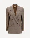 Chloé Checked Double-breasted Blazer In Beige